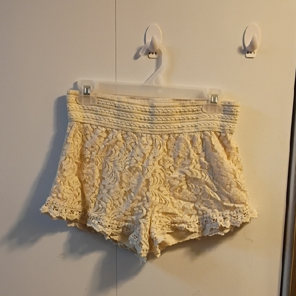 Ambiance Cream Textured Shorts